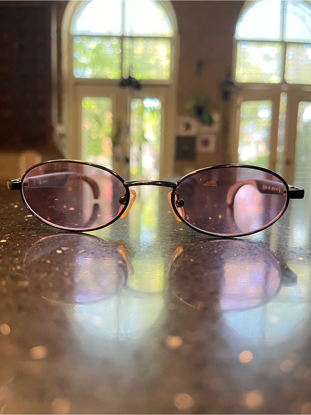 Vintage 90s Calvin Klein 1020 Oval Sunglasses – Rare Lilac Lenses